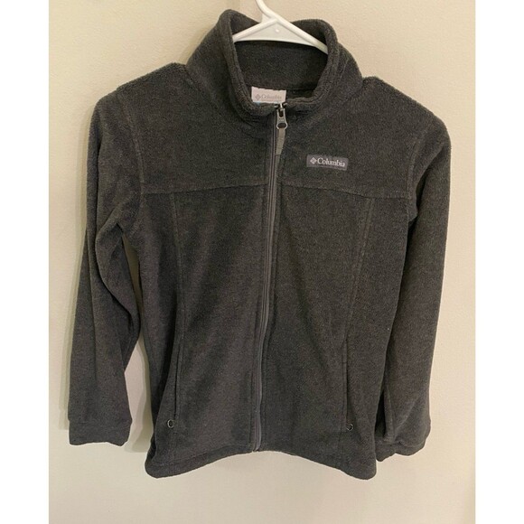 Columbia Grey Gray Bit Girl Fleece Zipper Jacket, Size Youth Medium, 10-12 - Picture 1 of 4